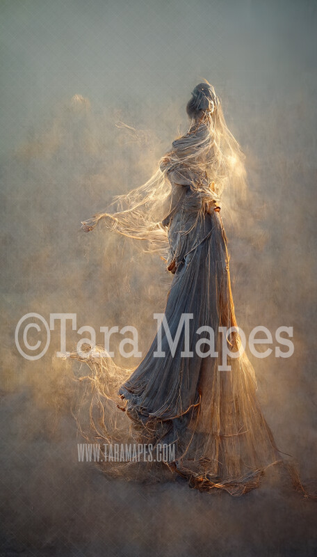 Ethereal Glowing Gown Digital Backdrop - Glowing Digital Gown - JPG File Digital Background