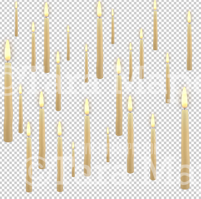 Floating Candles Overlays - Candles with Flames Overlays PNG