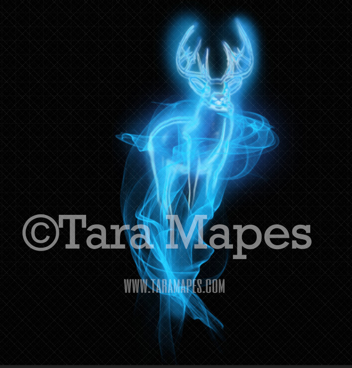 Glowing Deer Overlay - Blue Glowing Deer JPG
