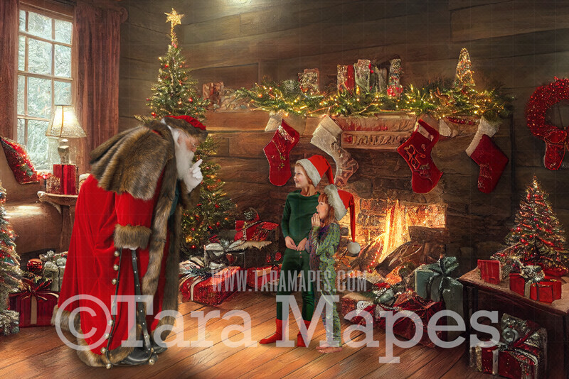Santa Digital Backdrop - Santa in Nostalgic Scene with Fireplace and Christmas Tree - Soft Dreamy Whimsical Santa Scene - Christmas Digital Background Santa Digital Backdrop - Santa in Nostalgic Scene with Fireplace and Christmas Tree - Soft Dreamy Whimsical Santa Scene - Christmas Digital Background