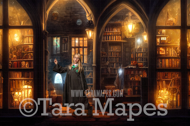 Wizard Shop Digital Backdrop - Wizard Wand Shop - Magic Shop - Magical Scene  - Wizard Digital Background