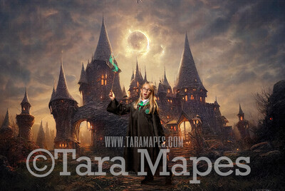 Wizard Hut Entrance Digital Backdrop - Wizard House Castle Digital  - Wizard Digital Background