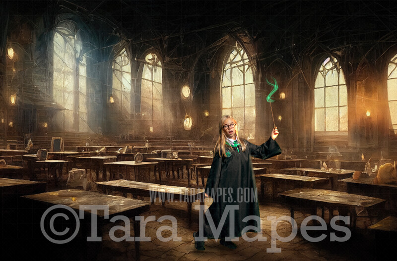 Wizard Classroom Digital Backdrop - Wizard Class Castle Digital  - Witch Classroom - Wizard Digital Background