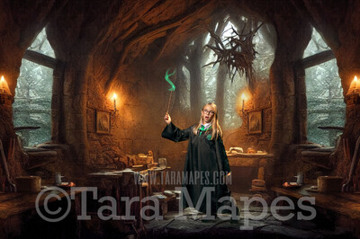 Wizard Hut Digital Backdrop - Wizard House Castle Digital  - Wizard Digital Background