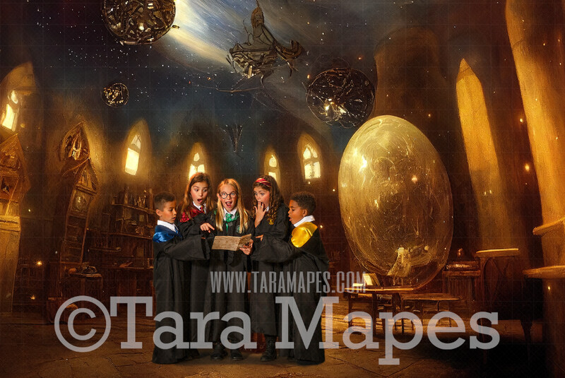 Wizard Astronomy Room Digital Backdrop - Witch Room Wizard Room Castle Digital  - Wizard Digital Background