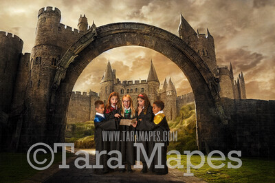 Wizard Castle Entrance Digital Backdrop - Wizard  Castle Digital  - Wizard Digital Background