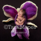 Needle Felted Orchid Flower Newborn Digital Backdrop - Needle Felt Flower Newborn Digital Background