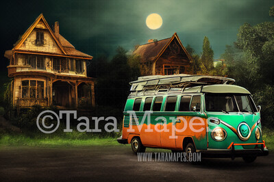 Haunted Mansion Digital Backdrop - Haunted House  - Halloween Digital Background JPG File