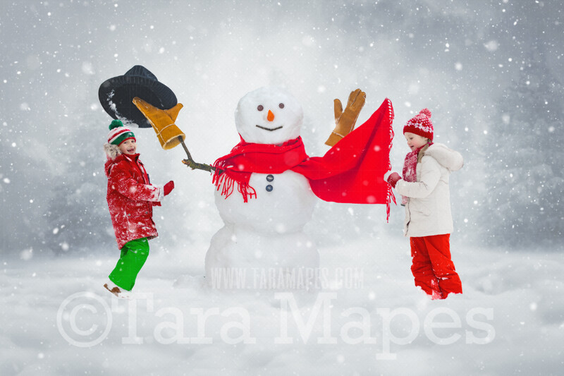 Snowman Digital Backdrop - Snowman Wearing Hat and Scarf - Free Snow overlay - Christmas Holiday Digital Background Backdrop JPG Snowman Digital Backdrop - Snowman Wearing Hat and Scarf - Free Snow overlay - Christmas Holiday Digital Background Backdrop JPG