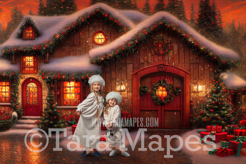 Red Christmas Shop Digital Backdrop - Vintage Toy Shop - Christmas Street Storefront - Christmas Town Shops Digital Background - FREE SNOW OVERLAY included Red Christmas Shop Digital Backdrop - Vintage Toy Shop - Christmas Street Storefront - Christmas Town Shops Digital Background - FREE SNOW OVERLAY included