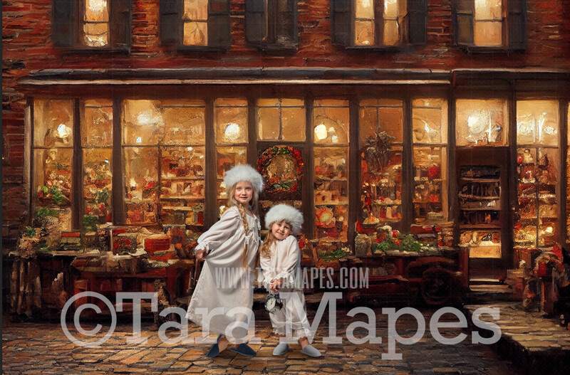 Rustic Christmas Shop Digital Backdrop - Vintage Toy Shop - Christmas Street Storefront - Christmas Town Shops Digital Background - FREE SNOW OVERLAY included Rustic Christmas Shop Digital Backdrop - Vintage Toy Shop - Christmas Street Storefront - Christmas Town Shops Digital Background - FREE SNOW OVERLAY included