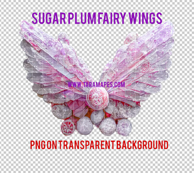 Sugar Plum Fairy Wing Overlay - Fairy Wing Overlay - Digital Candy Wings - Digital Fairy Wings