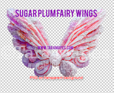 Sugar Plum Fairy Wing Overlay - Fairy Wing Overlay - Digital Candy Wings - Digital Fairy Wings