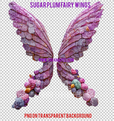 Sugar Plum Fairy Wing Overlay - Fairy Wing Overlay - Digital Candy Wings - Digital Fairy Wings