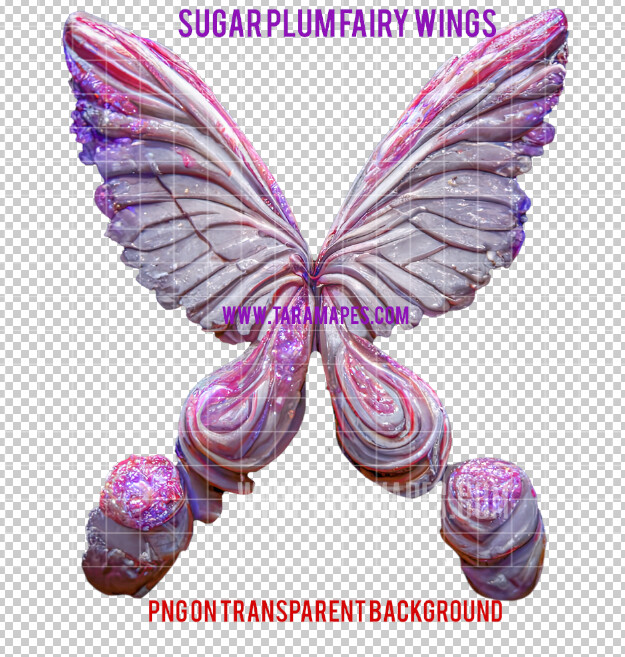 Sugar Plum Fairy Wing Overlay - Fairy Wing Overlay - Digital Candy Wings - Digital Fairy Wings