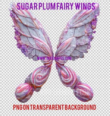 Sugar Plum Fairy Wing Overlay - Fairy Wing Overlay - Digital Candy Wings - Digital Fairy Wings