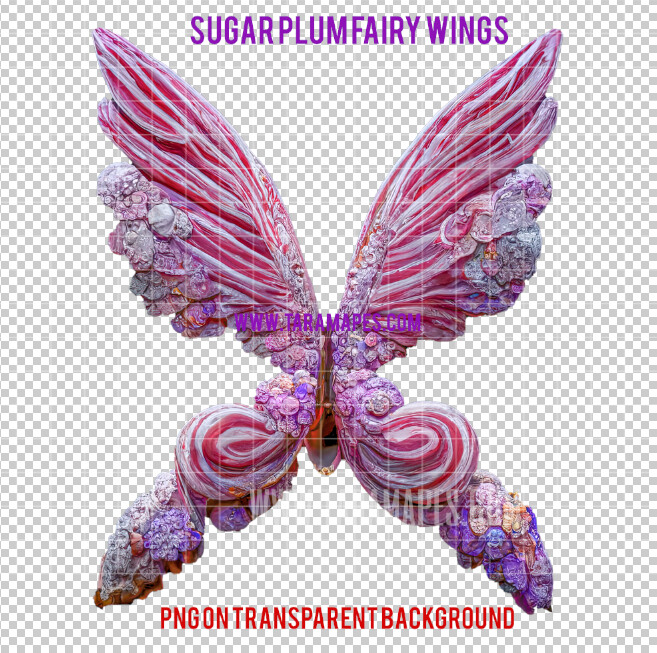 Sugar Plum Fairy Wing Overlay - Fairy Wing Overlay - Digital Candy Wings - Digital Fairy Wings