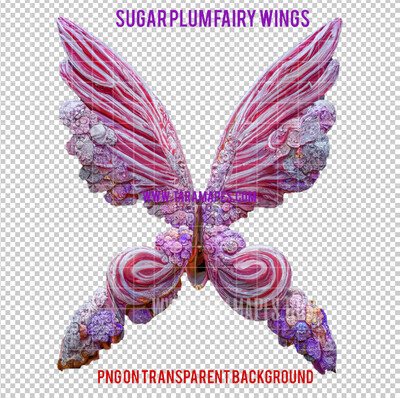 Sugar Plum Fairy Wing Overlay - Fairy Wing Overlay - Digital Candy Wings - Digital Fairy Wings