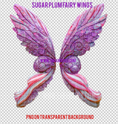 Sugar Plum Fairy Wing Overlay - Fairy Wing Overlay - Digital Candy Wings - Digital Fairy Wings