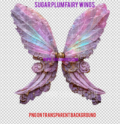 Sugar Plum Fairy Wing Overlay - Fairy Wing Overlay - Digital Candy Wings - Digital Fairy Wings