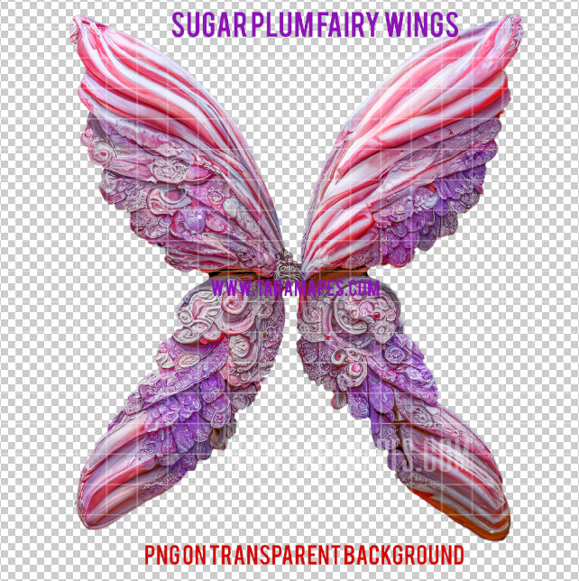 Sugar Plum Fairy Wing Overlay - Fairy Wing Overlay - Digital Candy Wings - Digital Fairy Wings