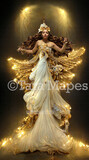 Christmas Angel Gown Digital Backdrop - Ornate Gold and Ivory Flowing Digital Gown - Angel Gown JPG File Digital Background