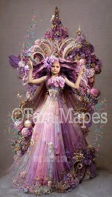 Sugar Plum Fairy Gown Digital Backdrop - Ornate Flowing Candy Gown Digital - Sugar Plum Digital Gown -  JPG File Digital Background
