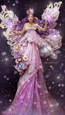 Sugar Plum Fairy Gown Digital Backdrop - Ornate Flowing Candy Gown Digital - Sugar Plum Digital Gown -  JPG File Digital Background