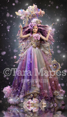 Sugar Plum Fairy Gown Digital Backdrop - Ornate Flowing Candy Gown Digital - Sugar Plum Digital Gown -  JPG File Digital Background