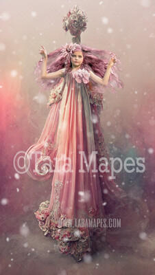 Sugar Plum Fairy Gown Digital Backdrop - Ornate Flowing Candy Gown Digital - Sugar Plum Digital Gown -  JPG File Digital Background