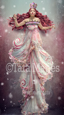 Sugar Plum Fairy Gown Digital Backdrop - Ornate Flowing Candy Gown Digital - Sugar Plum Digital Gown -  JPG File Digital Background