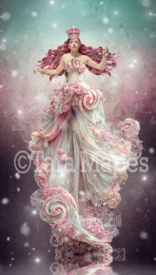 Sugar Plum Fairy Gown Digital Backdrop - Ornate Flowing Candy Gown Digital - Sugar Plum Digital Gown -  JPG File Digital Background