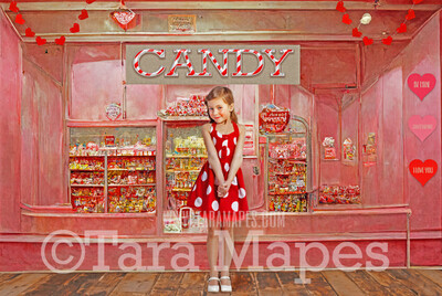 Valentine Digital Backdrop - Sweet Shop Digital Backdrop - Candy Shop Digital Background - Vday Digital Background JPG