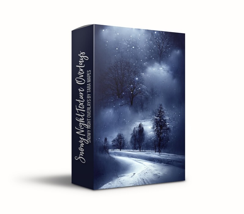 Snowy Night Texture Overlays - Winter Night Fine Art Textures - Fine Art Texture Overlays - 11 Digital Winter Textures - Photoshop Overlays by Tara Mapes