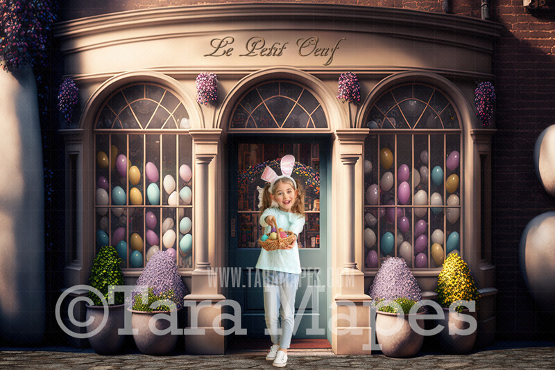 Easter Shop Digital Backdrop - Easter Candy Storefront - Pastel Easter Egg Gift Shop Digital Background - Pastel Easter Store Digital Background JPG