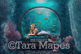 Mermaid Bedroom Digital Backdrop - Mermaid Room Digital Background - Mermaid Bed Underwater - Mermaid Digital Background JPG