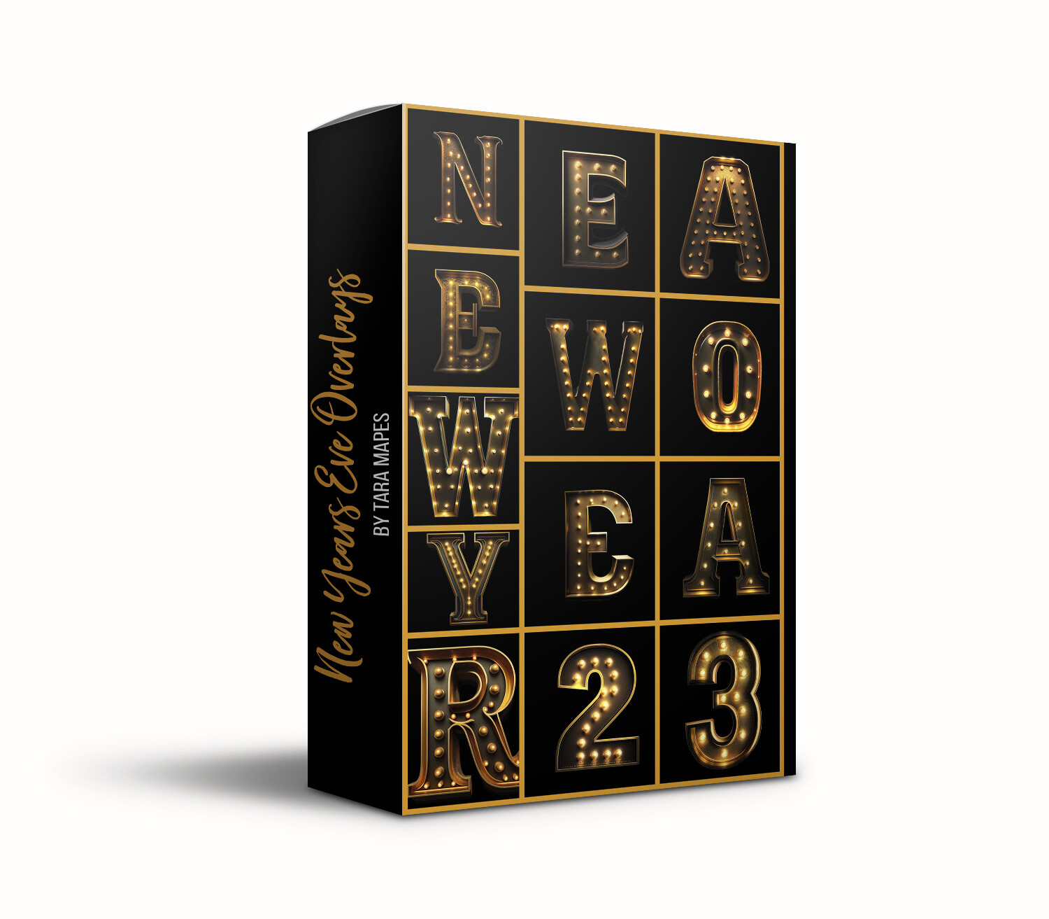 New Year&#39;s Eve Marquee Letter Overlays - New Year - New Years Eve - NYE Digital Overlay Letters and Numbers