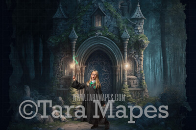 Wizard Castle Digital Backdrop - Wizard Castle Path - Magical Scene  - Wizard Digital Background