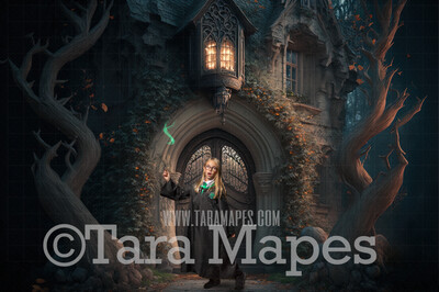 Wizard Castle Digital Backdrop - Wizard Castle Path - Magical Scene  - Wizard Digital Background