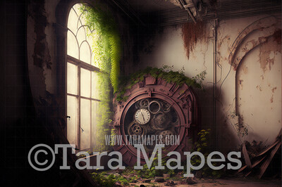 Abandoned Building Digital Background (JPG FILE)- Abandoned Steampunk Building - Grunge Digital Background