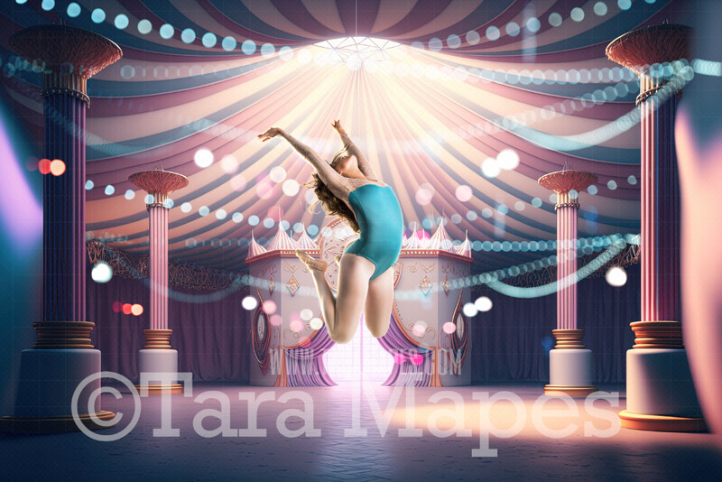 Pastel Circus Digital Background - Circus Arena with Lights - Circus Arena Digital Background (JPG FILE)