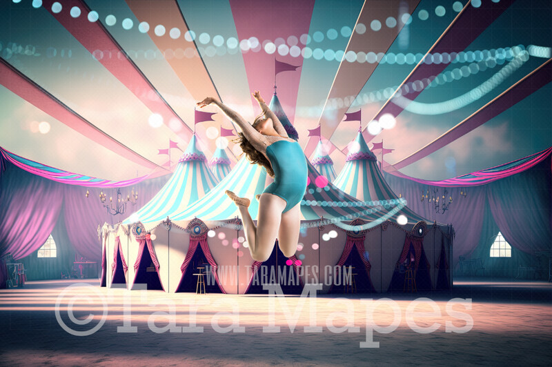 Pastel Circus Digital Background - Circus Arena with Lights - Circus Arena Digital Background (JPG FILE)