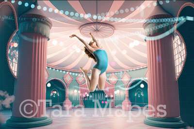 Pastel Circus Digital Background - Circus Arena with Lights - Circus Arena Digital Background (JPG FILE)