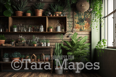 Southwestern Greenhouse Digital Backdrop - Spring Greenhouse -Southwestern - Easter Digital Background JPG