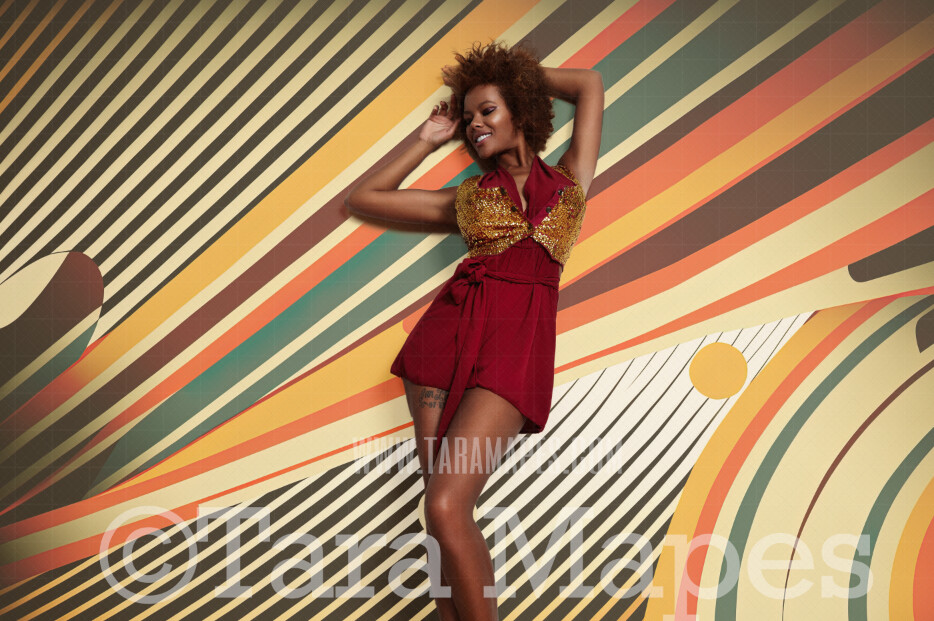 70s Digital Backdrop  - Colorful Retro Seventies Digital Background JPG - Abstract Lines Retro Digital