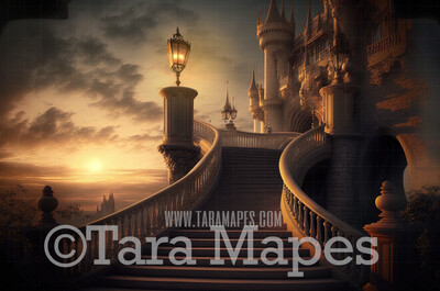 Princess Castle Digital Background - Cinderella Digital Backdrop - Princess Digital Background JPG file
