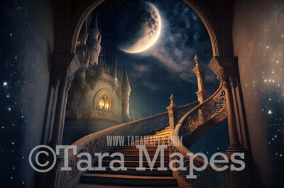 Princess Castle Digital Background - Cinderella Digital Backdrop - Princess Digital Background JPG file