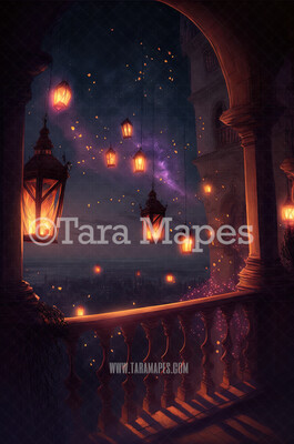 Princess Castle Digital Background - Rapunzel Digital Backdrop - Princess Digital Background JPG file