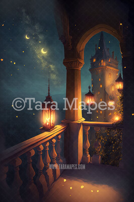 Princess Castle Digital Background - Rapunzel Digital Backdrop - Princess Digital Background JPG file
