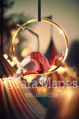 Circus Digital Background - Aerial Ring with Circus Tents and Bokeh Lights - Circus Grounds Digital Background (JPG FILE)